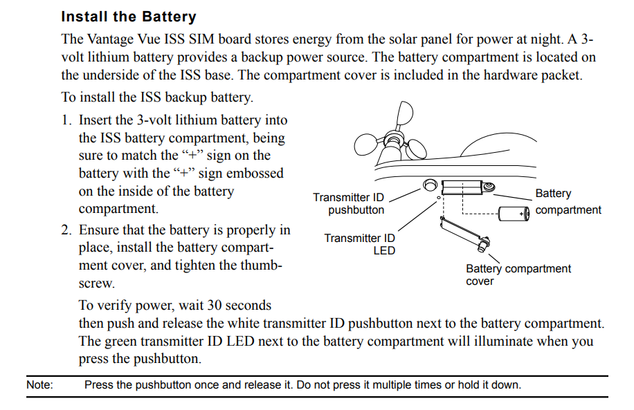 change battery in vantage vue transmitter