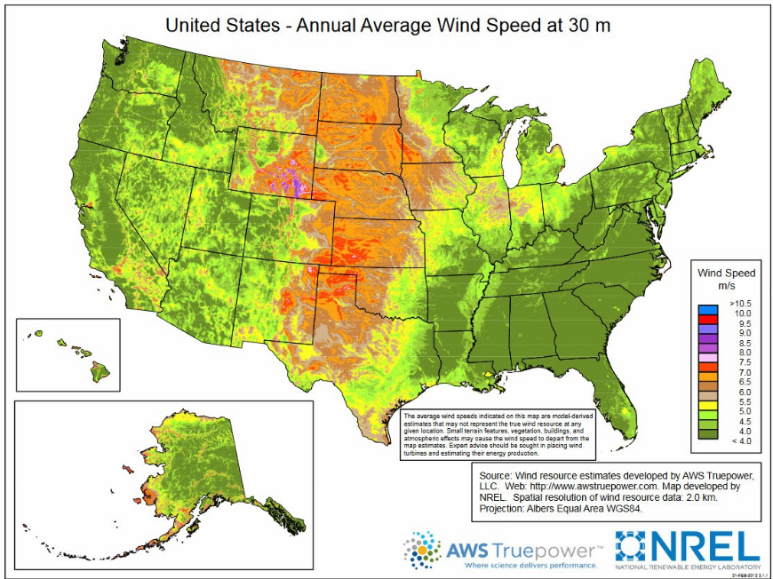 Annual Average wind speed